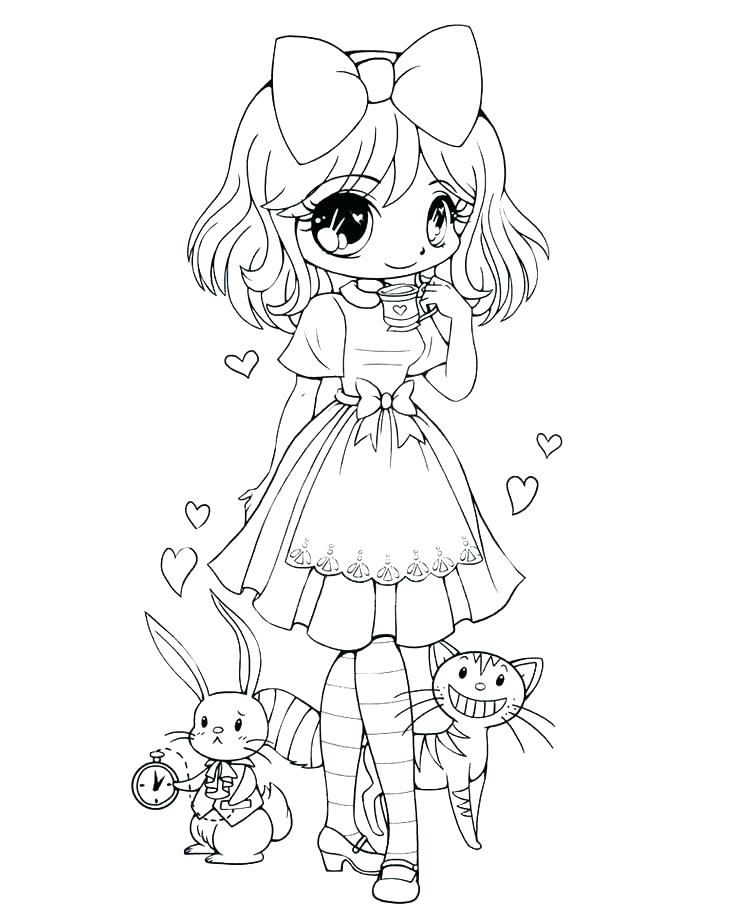 Japanese Anime Coloring Pages For Girls Colorear Anime Dibujos Kawaii ...