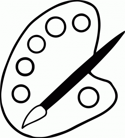 Art Supplies Pencils Paint Brushes Coloring Page - Coloring Home