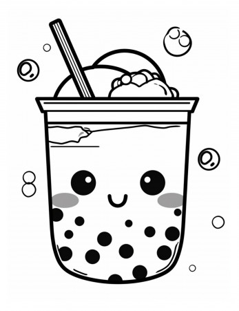 Bubble Tea Boba Coloring Page Tea Coloring Page Page For Kids And ...