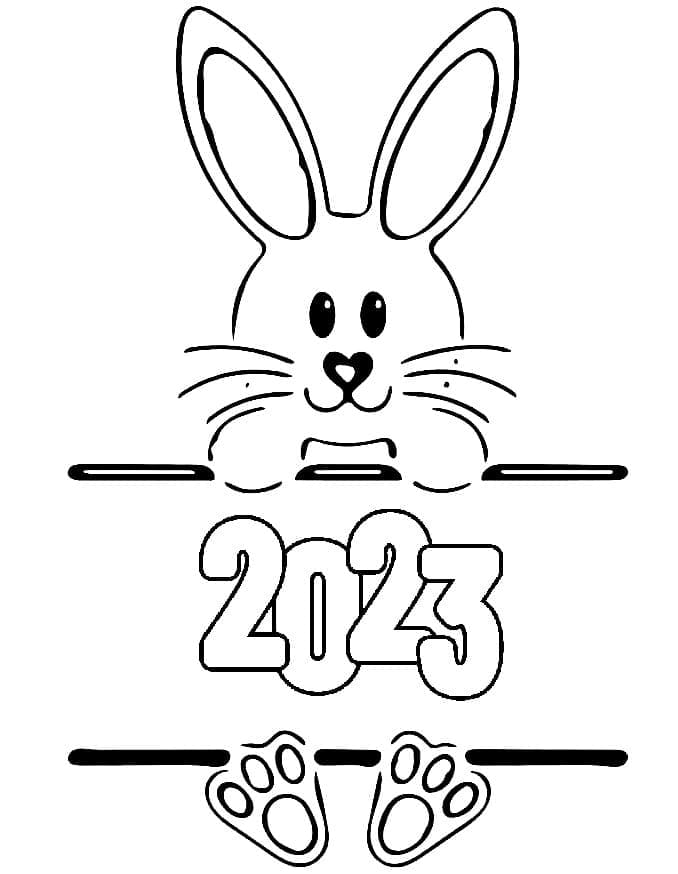 Free Printable New Year 2023 coloring page