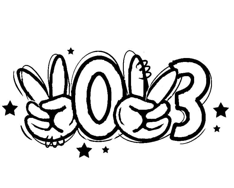 Free Printable Year 2023 coloring page