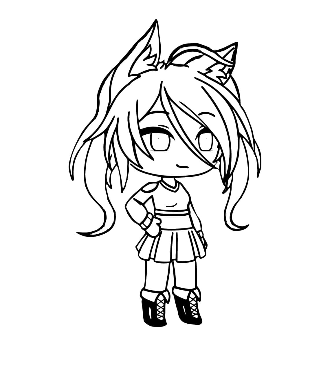 Gacha Life Girl coloring page - Download, Print or Color Online for Free