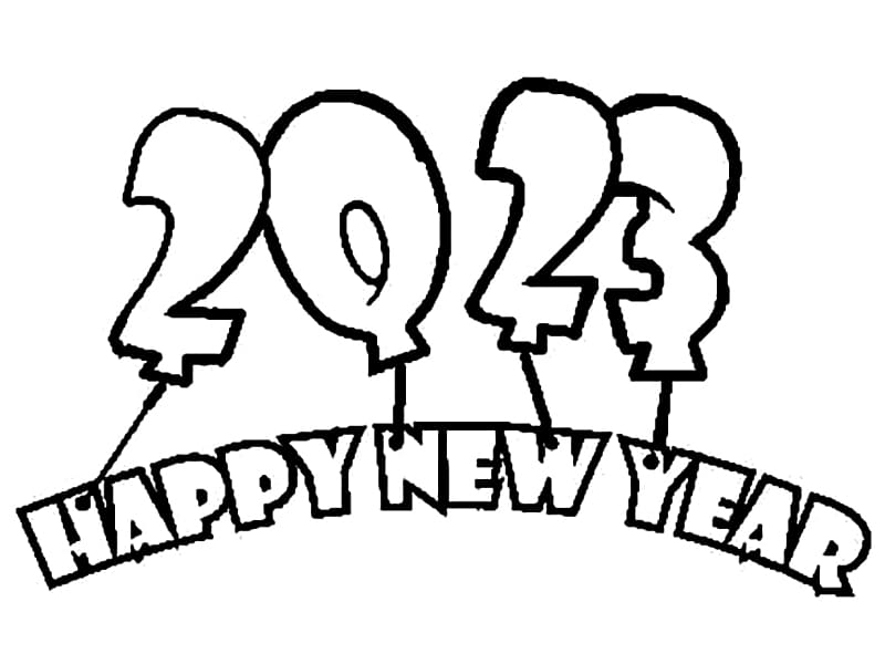 New Year 2023 coloring page