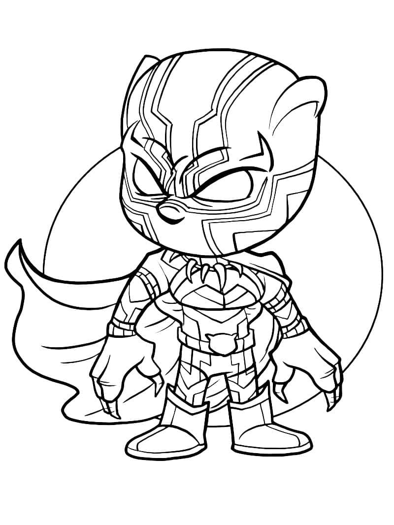 Chibi Black Panther coloring page