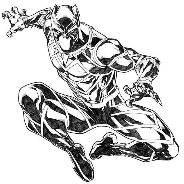 Superhero Black Panther coloring page