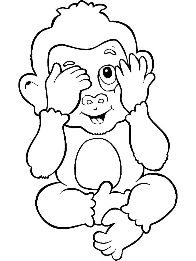 Cute Baby Monkey coloring page