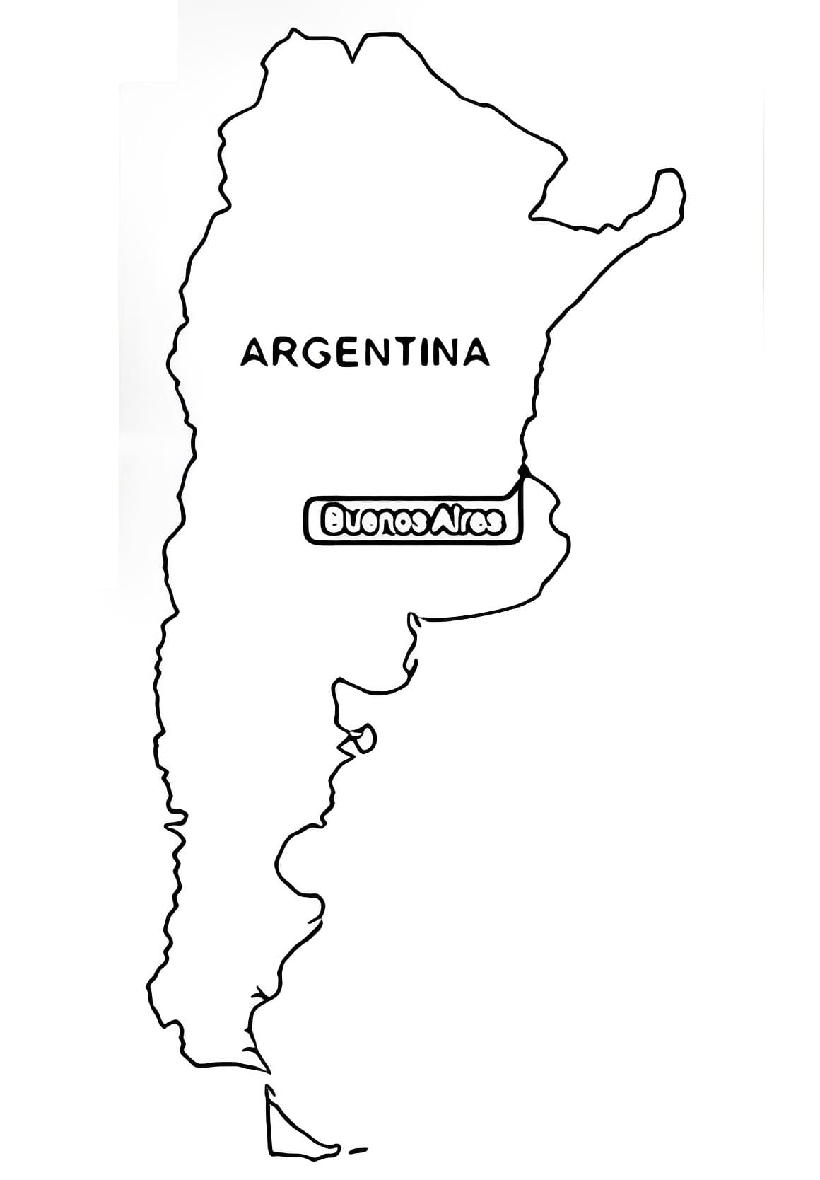 Printable Map of Argentina coloring page - Download, Print or Color ...