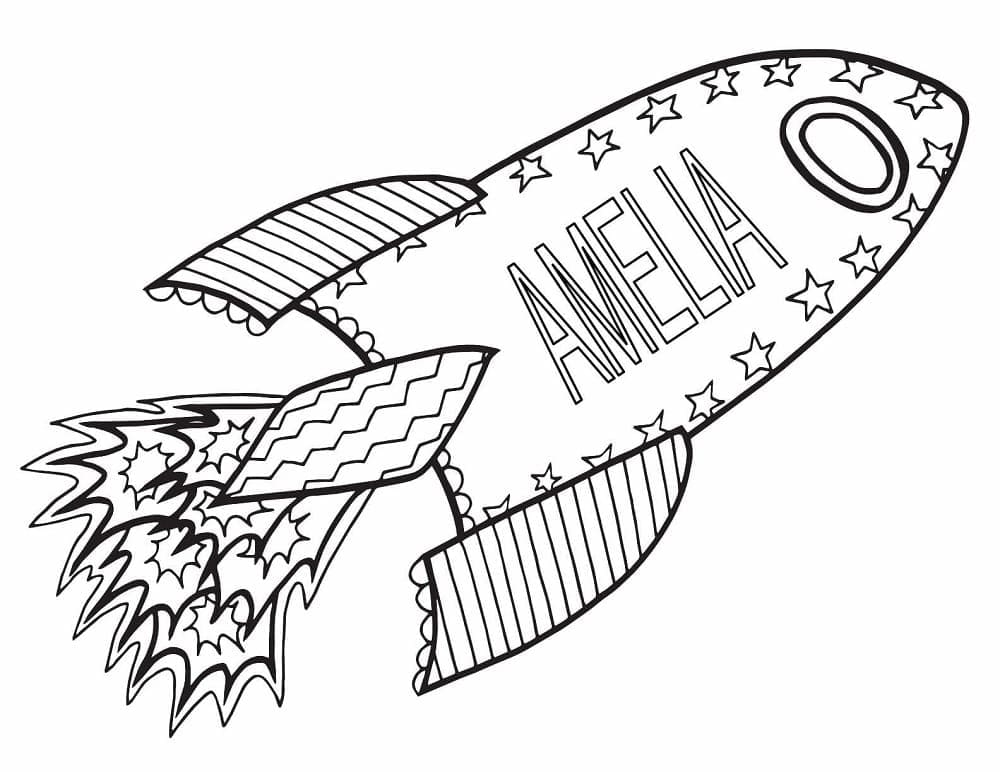 Name Amelia Printable coloring page