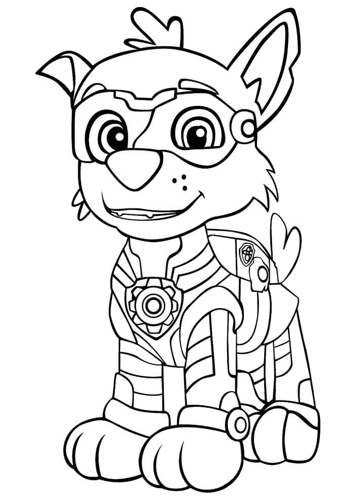 PAW Patrol Mighty Pups Rocky coloring page