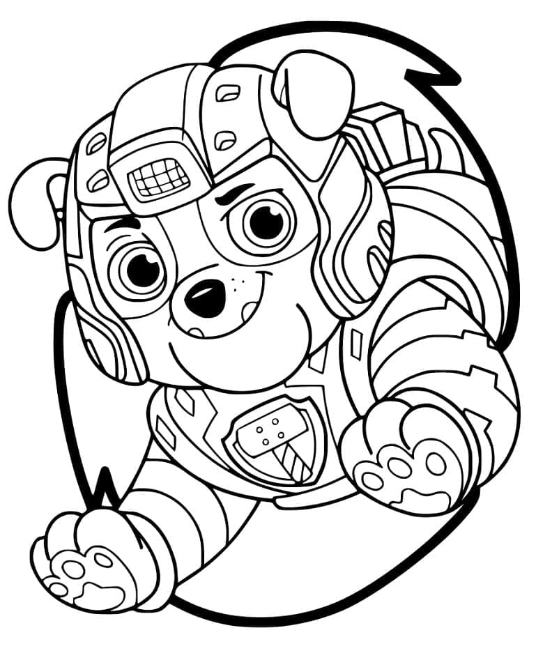 PAW Patrol Mighty Pups Rubble coloring page