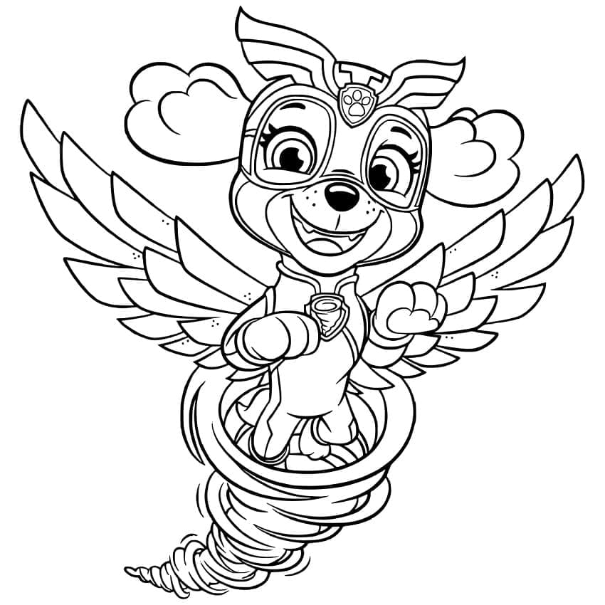 PAW Patrol Mighty Pups Skye coloring page