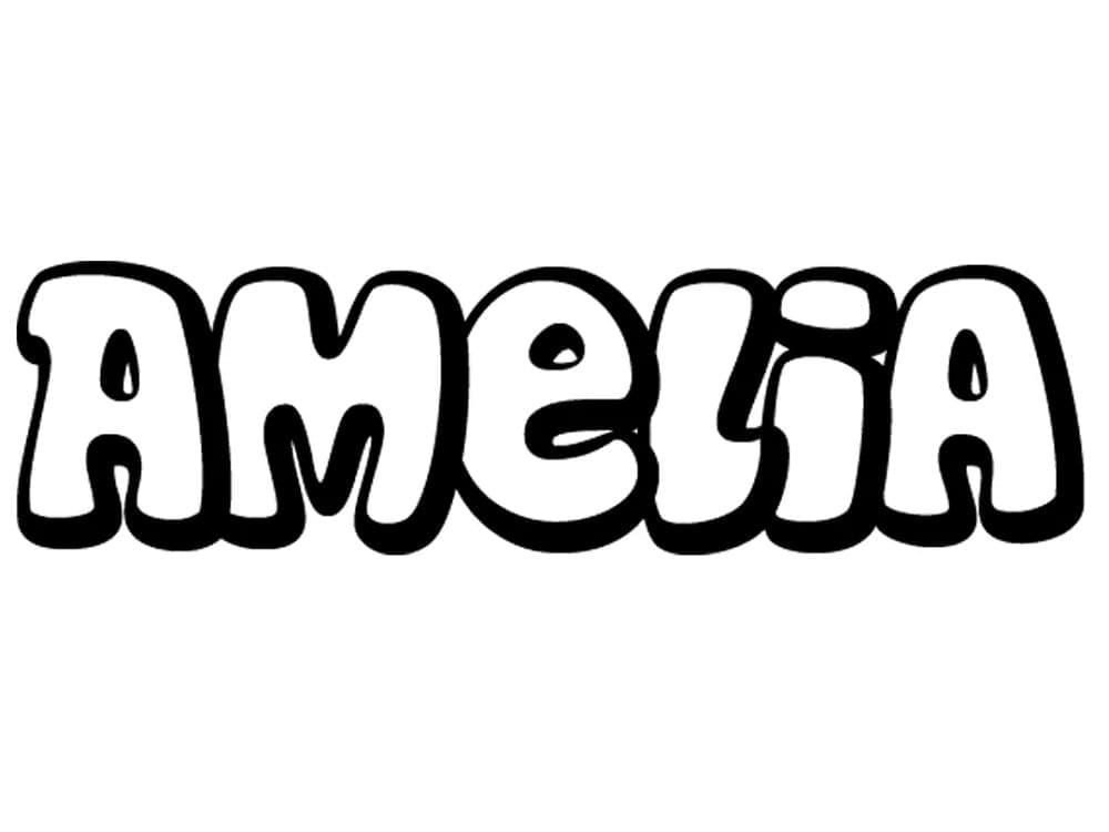 Printable Name Amelia coloring page