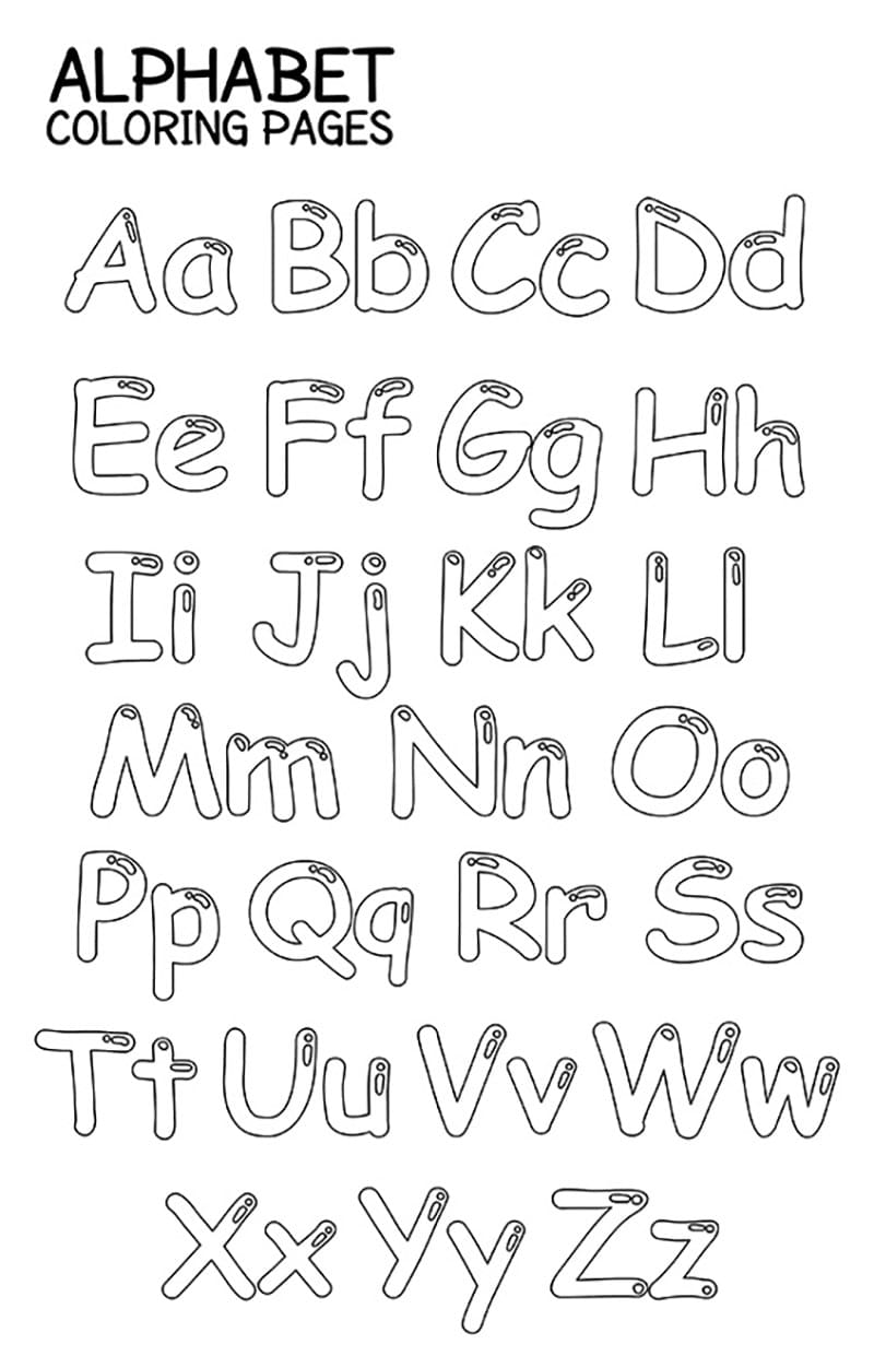 Alphabet A-Z – Uppercase and Lowercase coloring page