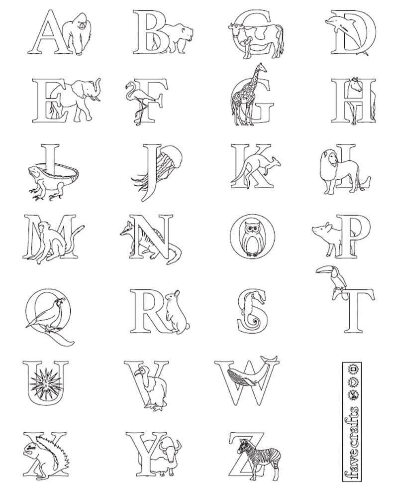 Alphabet & Letter A-Z – sheet 12 coloring page