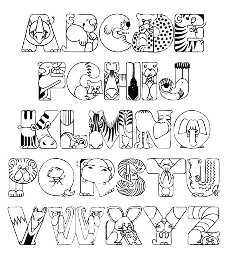 Alphabet & Letter A-Z – sheet 3 coloring page