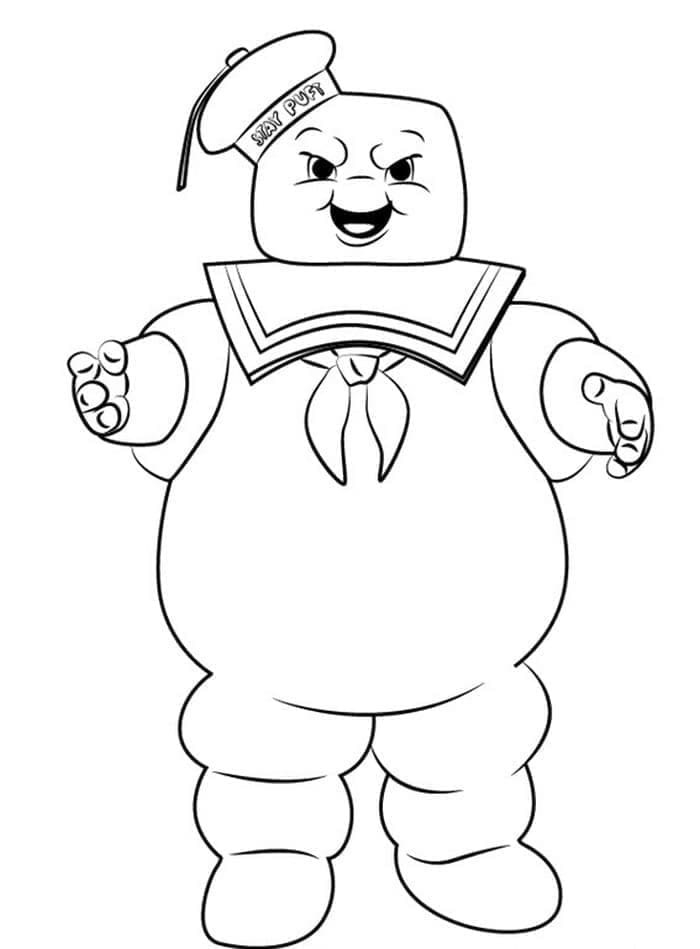 Angry Stay Puft Marshmallow Man coloring page