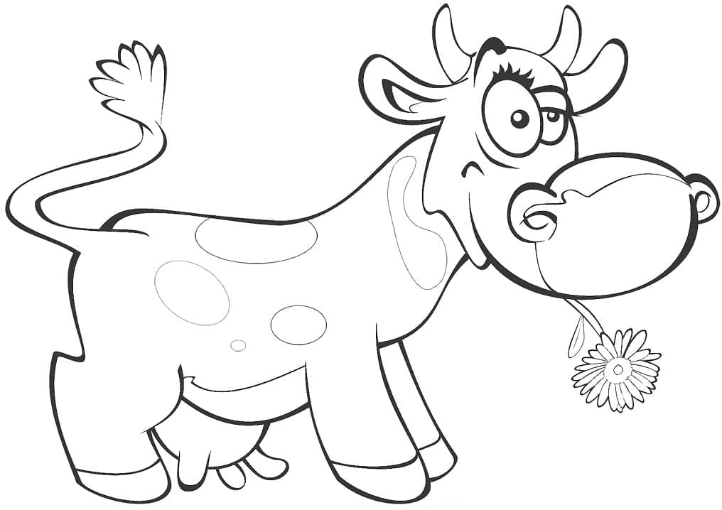 Cartoon Funny Cow coloring page