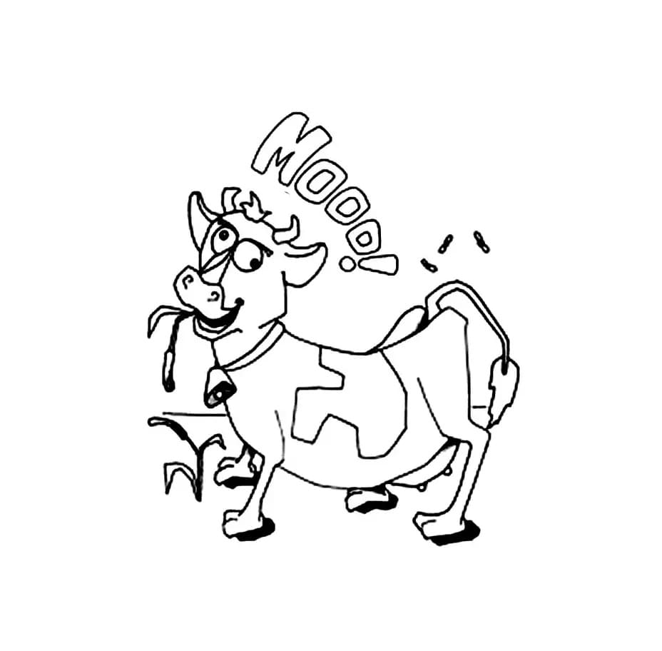 Crazy Cow coloring page