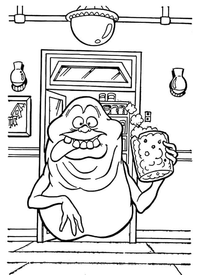 Funny Slimer coloring page