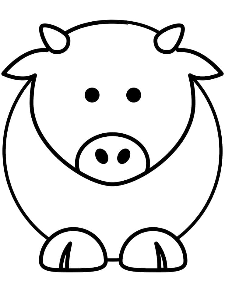 Simple Cow coloring page