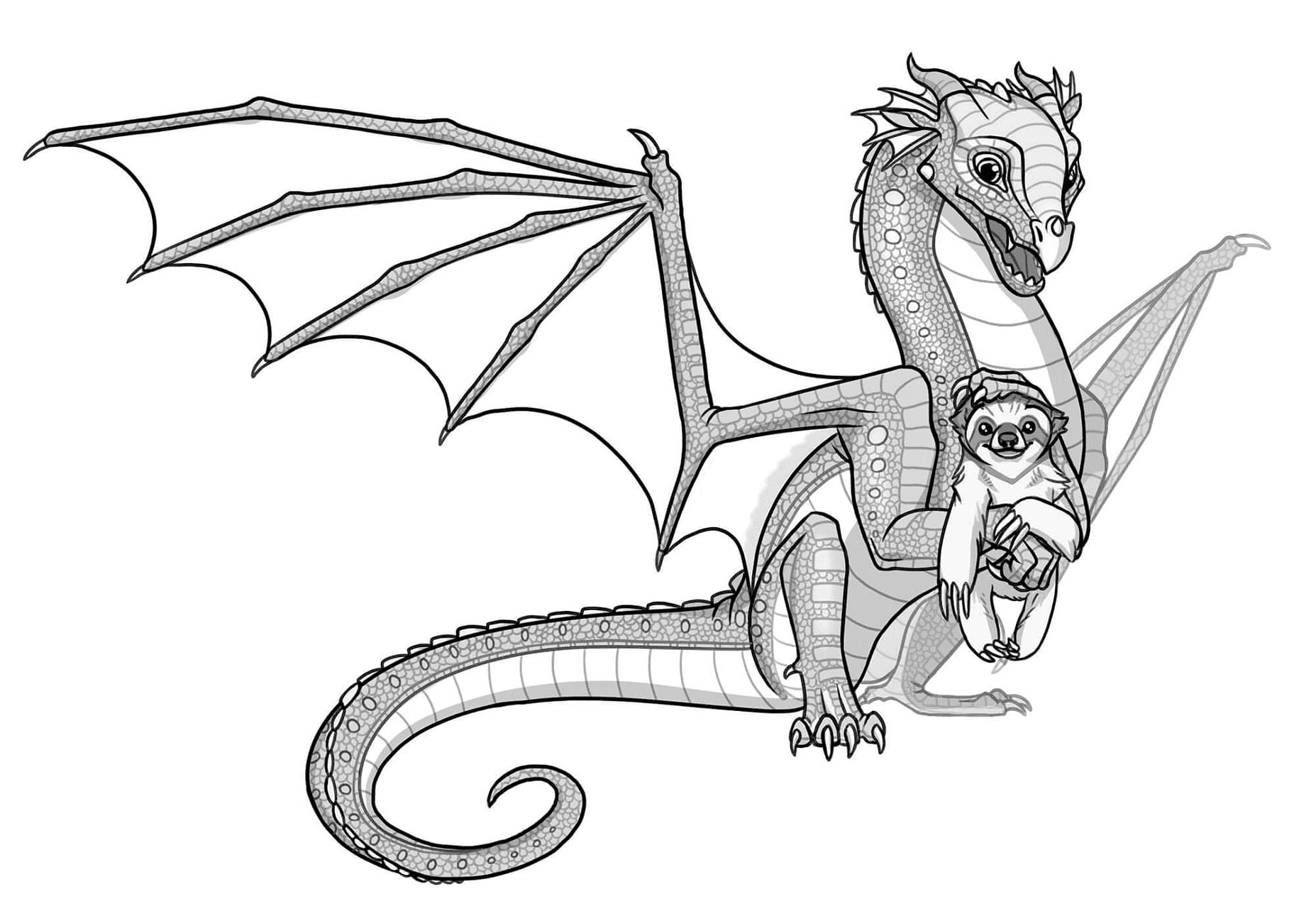 Wings of Fire Baby Rainwing coloring page