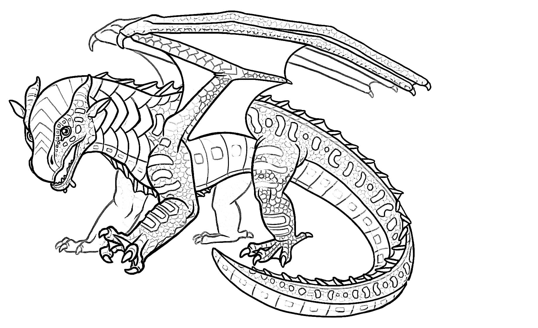 Wings of Fire Baby Seawing coloring page