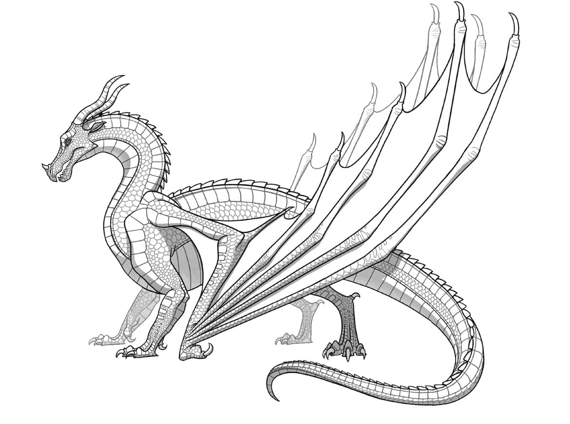 Wings of Fire SkyWings Dragon coloring page