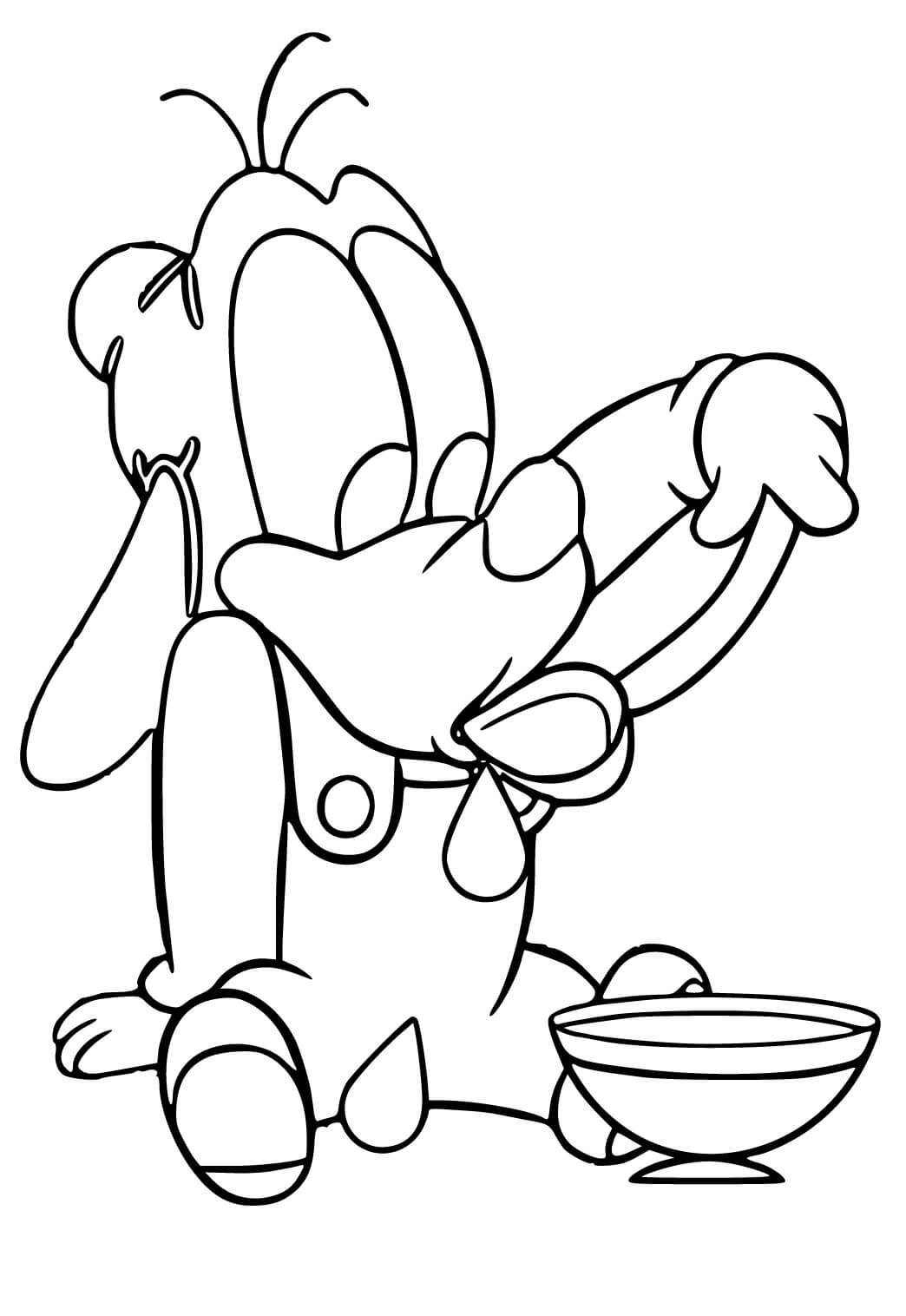 Baby Goofy Drinking coloring page