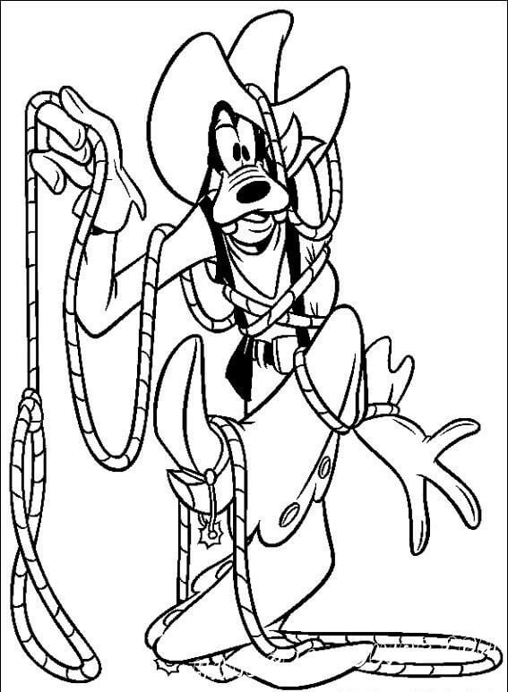 Cowboy Goofy coloring page