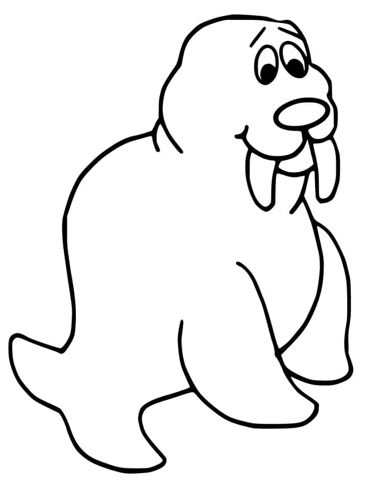 Happy Walrus coloring page - Download, Print or Color Online for Free