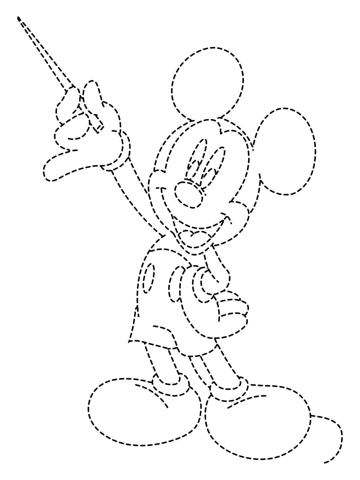 Mickey Mouse Tracing Free Printable coloring page - Download, Print or ...