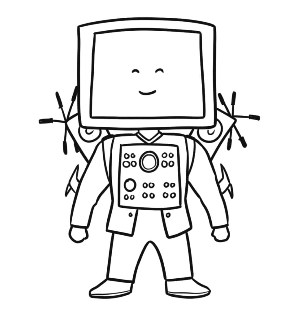 Cute Titan TV Man coloring page