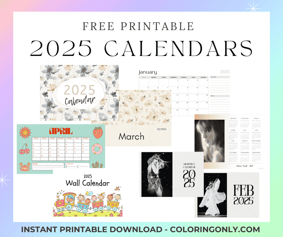 14 Free Printable 2025 Calendars for Organized Living