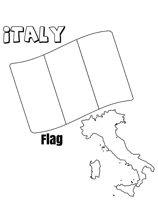 Italy Flag Coloring Page