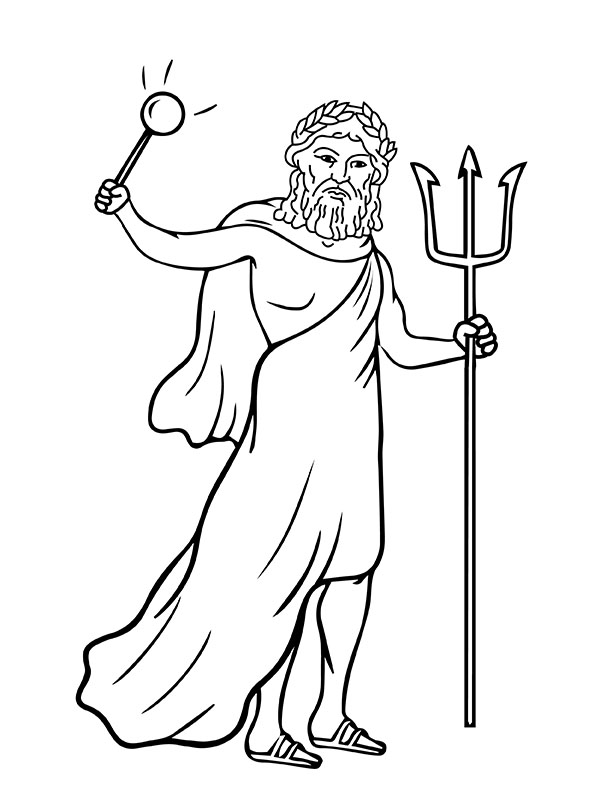 Zeus The God of Thunder Coloring Page - Free Printable Coloring Pages ...