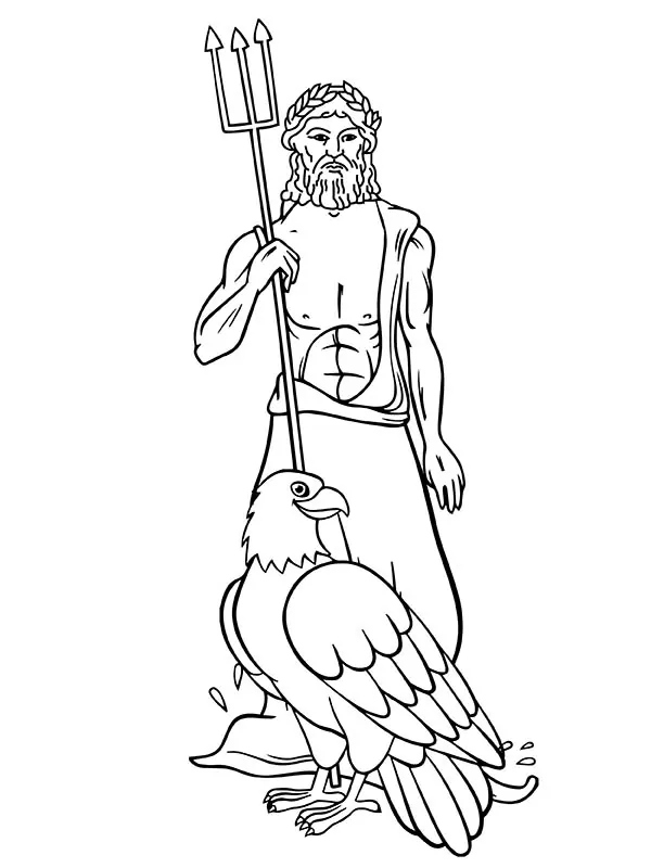 The God of Thunder with His Tiger Coloring Page - Free Printable ...