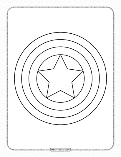 captain americas shield coloring page