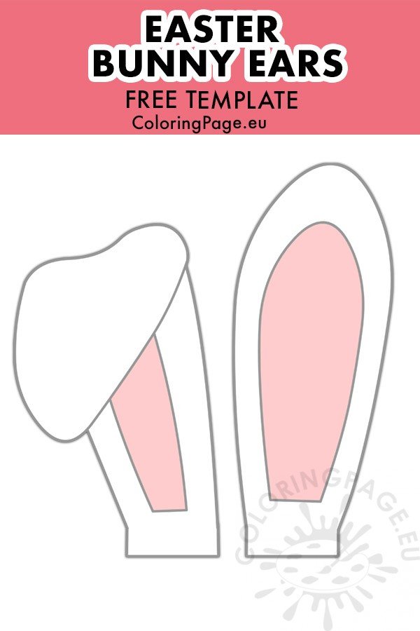 White Easter Bunny Ears cut out - Coloring Page