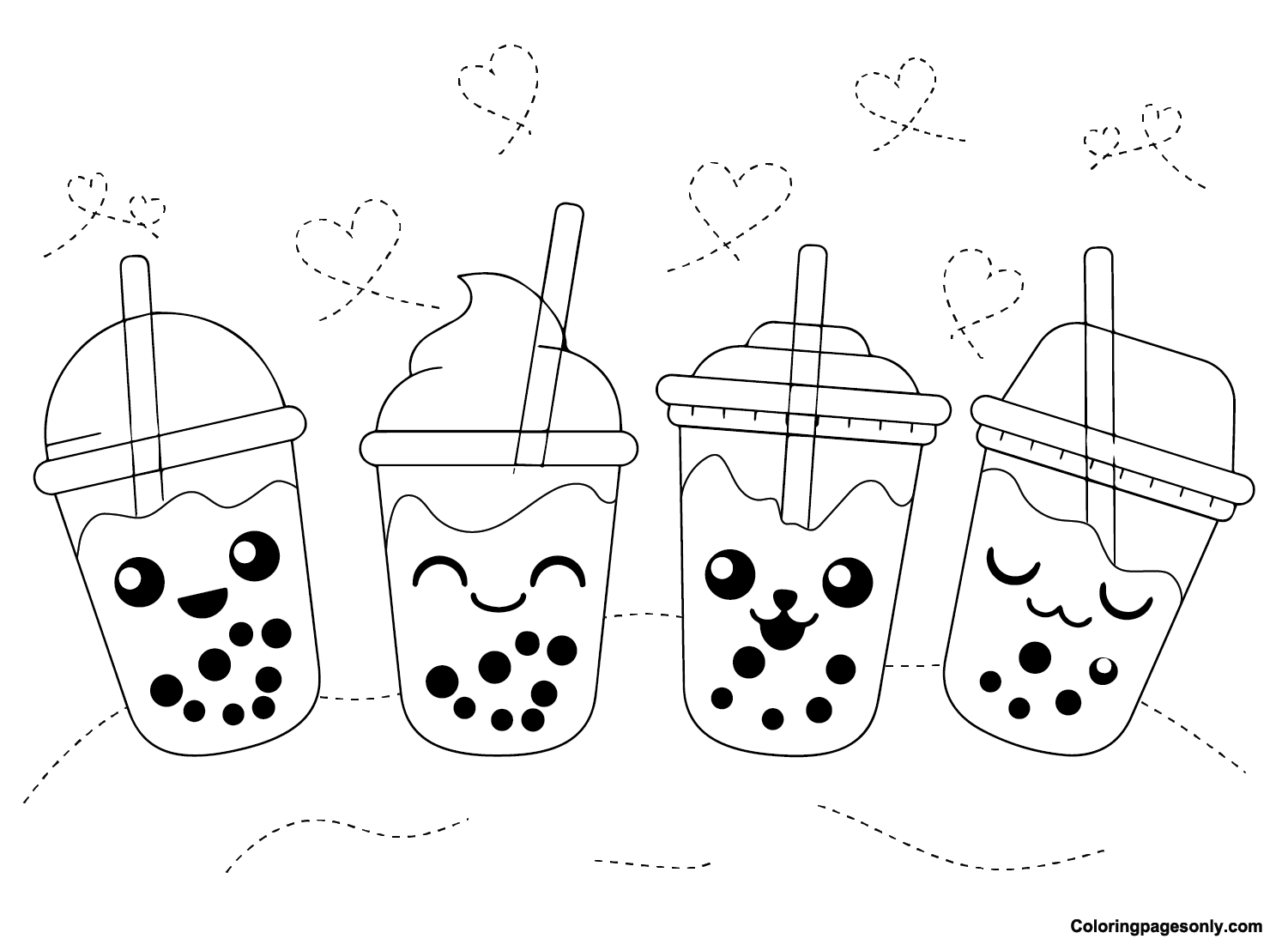 Cute Boba Tea Coloring Page Coloring Pages | The Best Porn Website image.