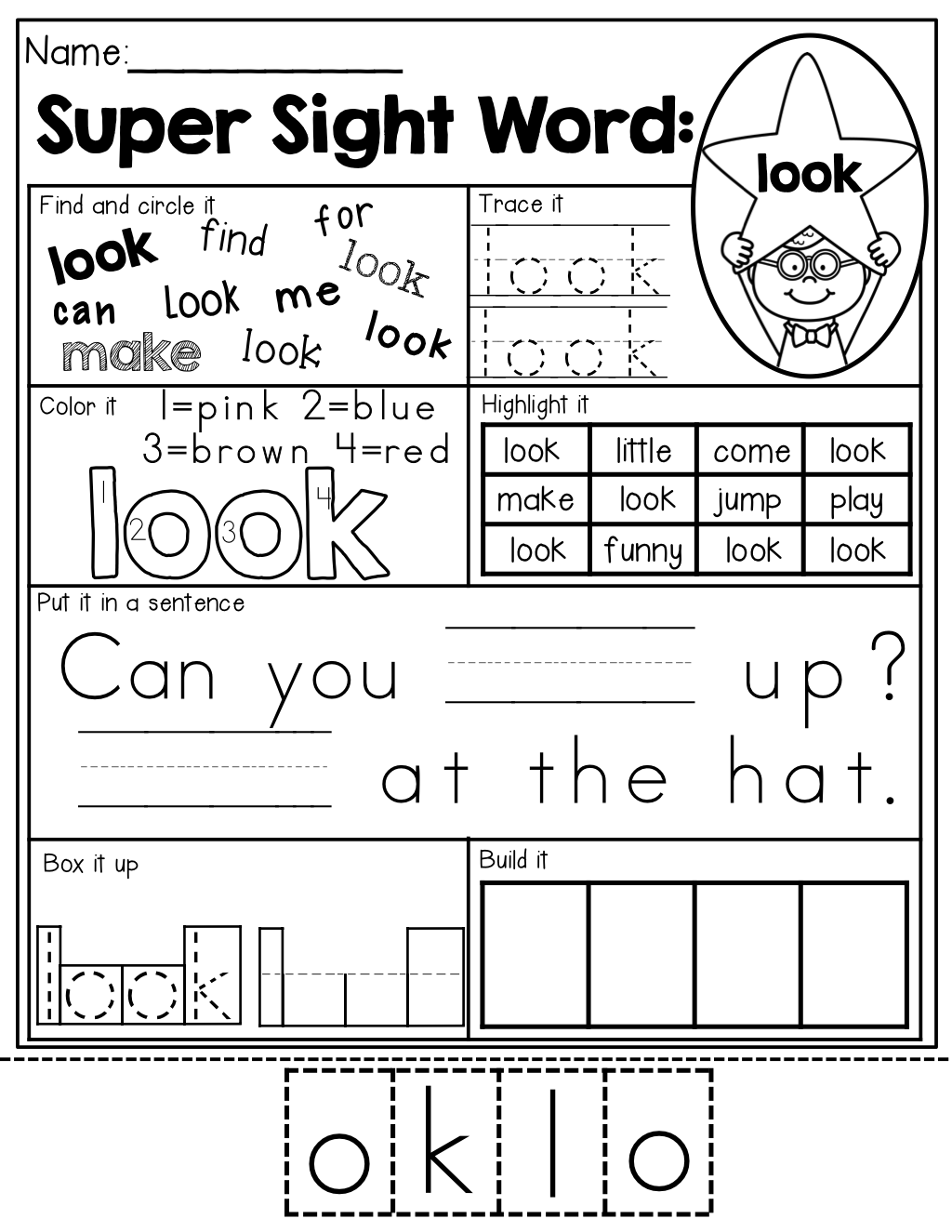 Free Printable Color By Sight Word Sheet