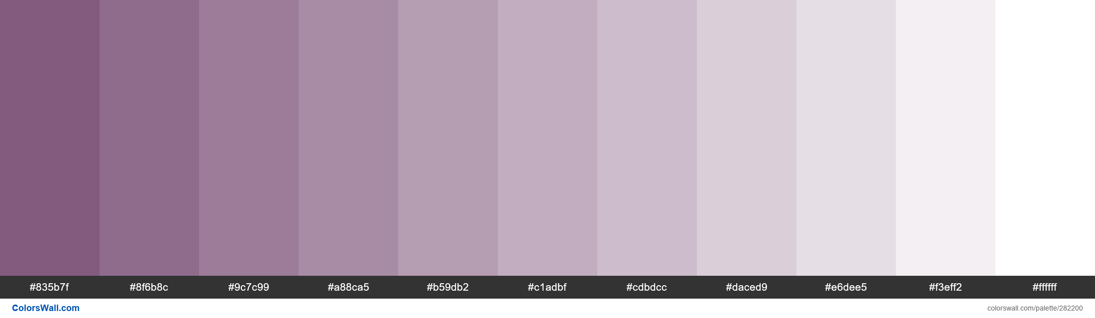 Arcade colors palette #835b7f, #8f6b8c, #9c7c99 - ColorsWall