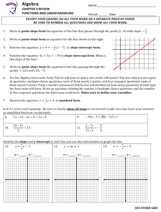 Modeling With Linear Functions Worksheet Answers Thekidsworksheet