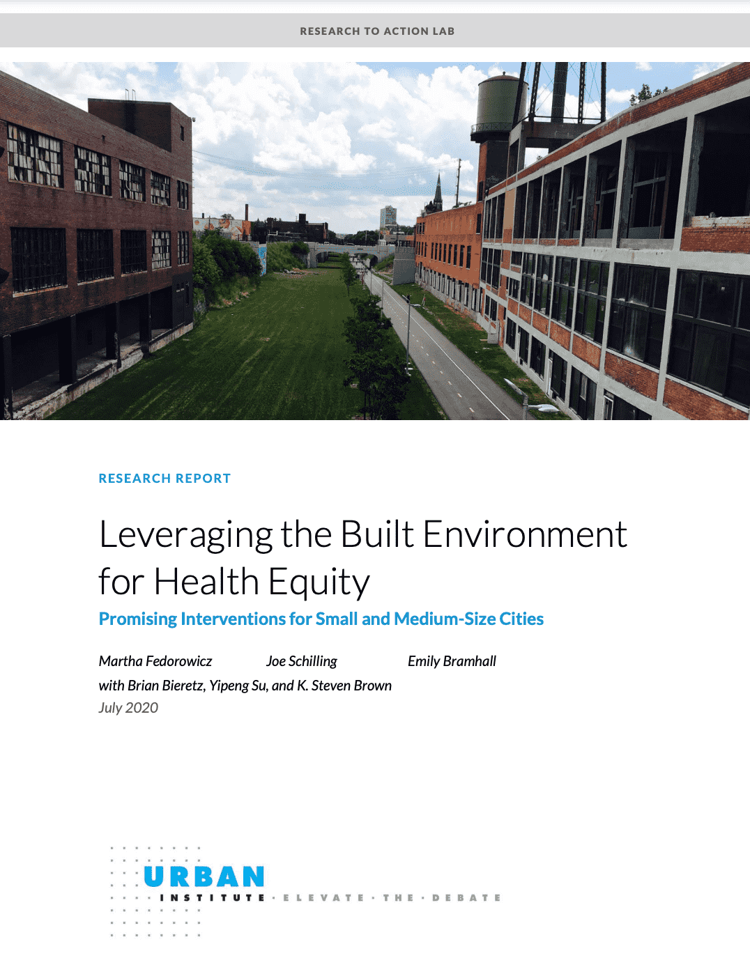 Cover page of Leveraging the Built Environment for Health Equity