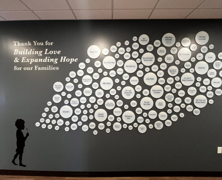 The Donor Wall At The New Ronald Mcdonald House In Columbia Missouri