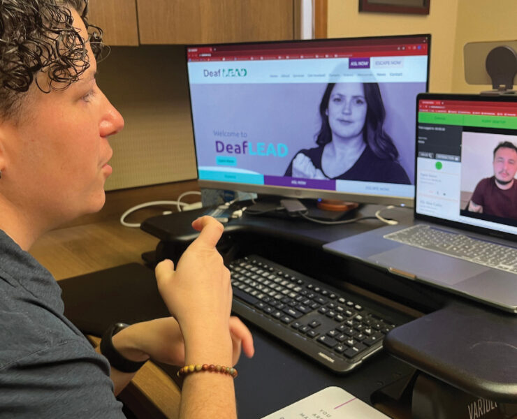 Featured Person Using American Sign Language To Assist A Caller On A Video Crisis Line Call (1)