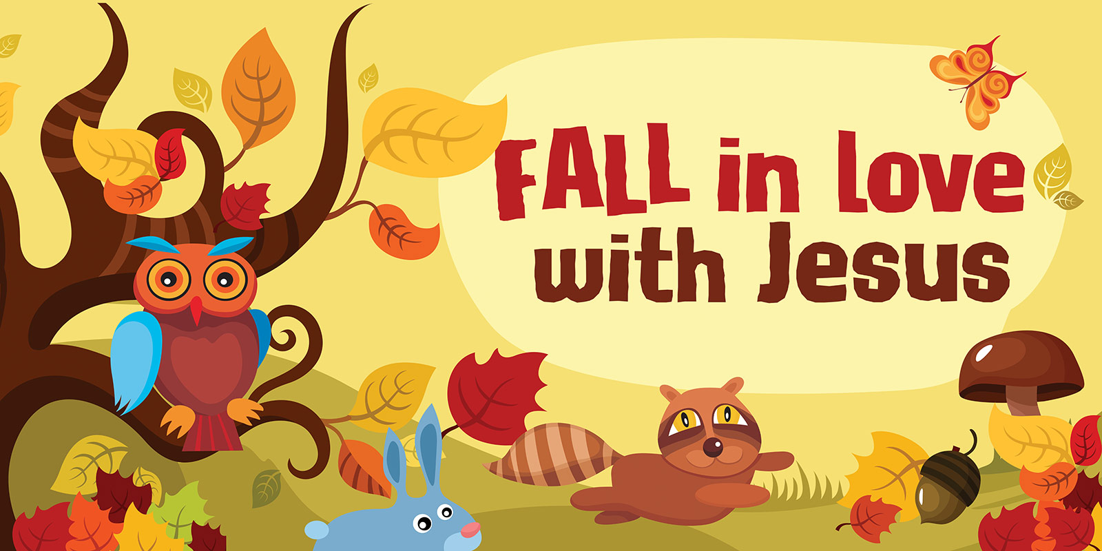 Fall in Love With Jesus Fall Banner - Compel Graphics & Printing