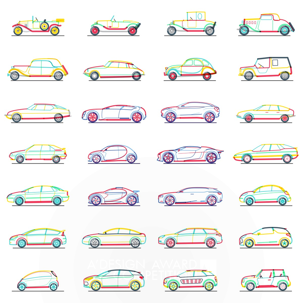 Citroen in lines Illustration