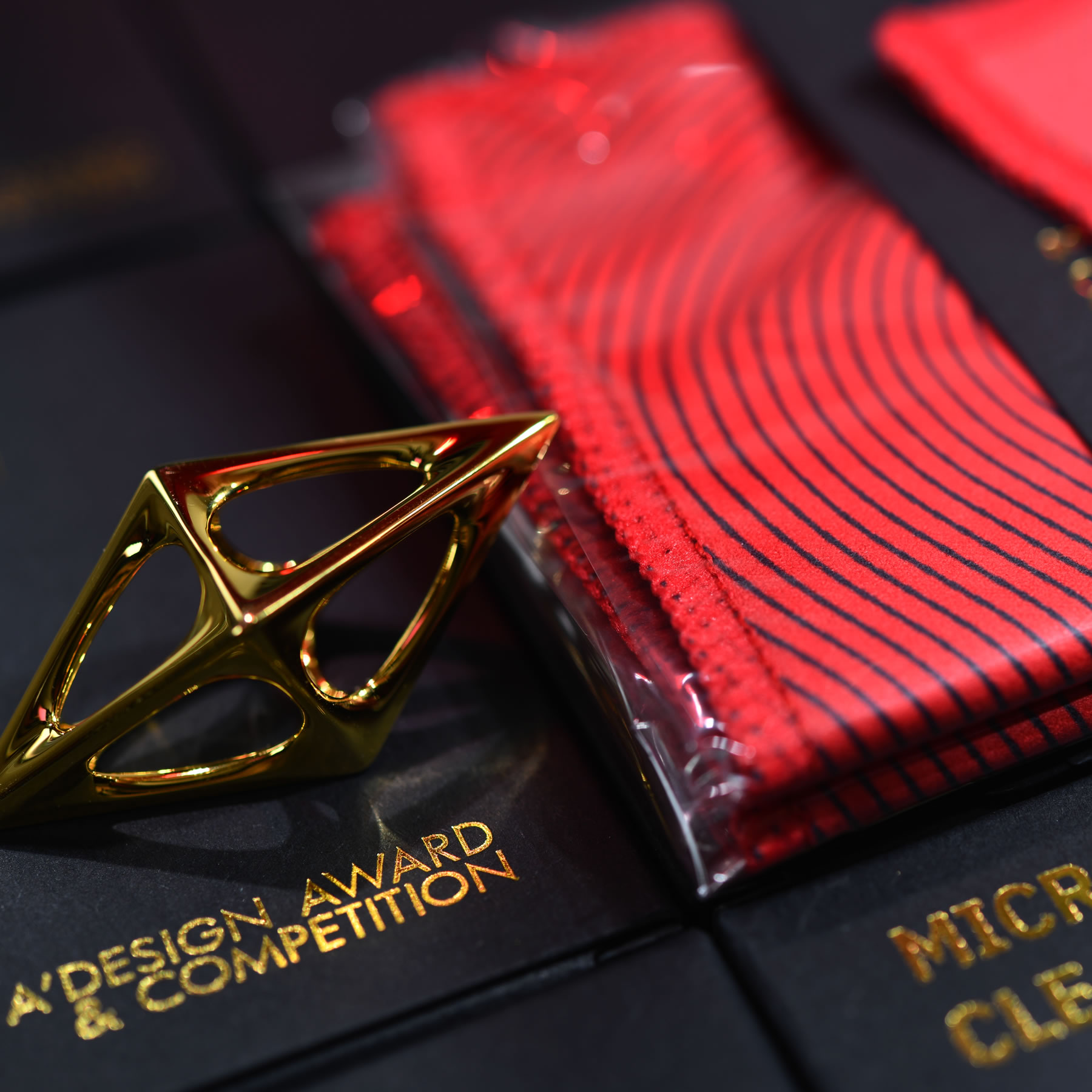 Designer microfiber cloth for award trophy maintenance