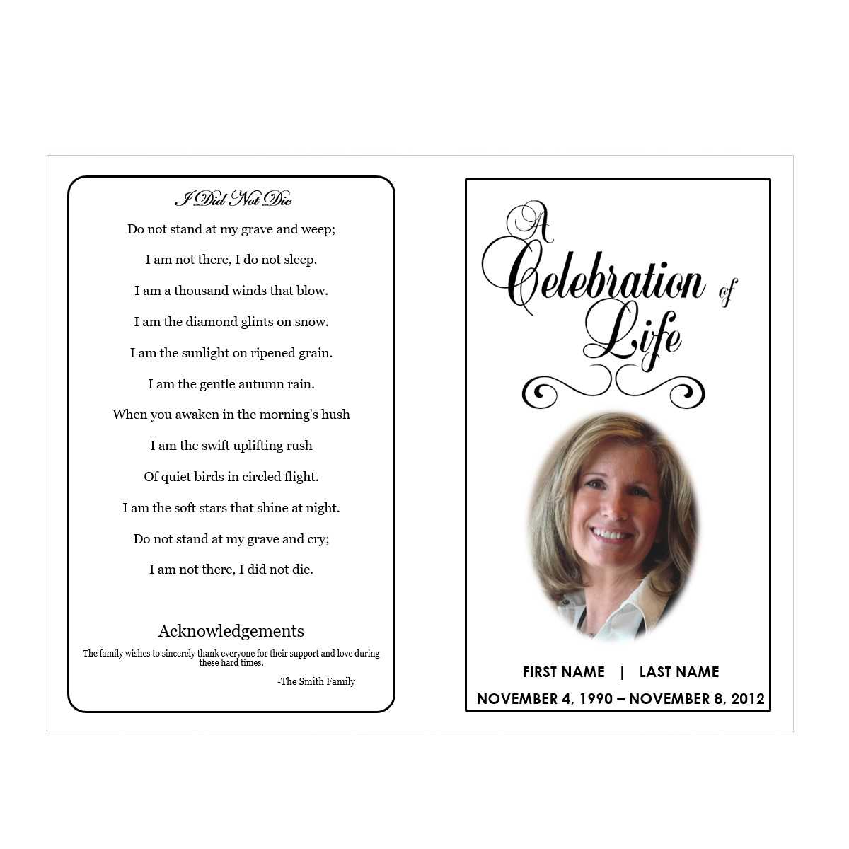 Celebration Of Life Regarding Free Obituary Template For Microsoft Word ...