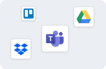 integration of dropbox, microsoft teams, google drive, troll board and confluence